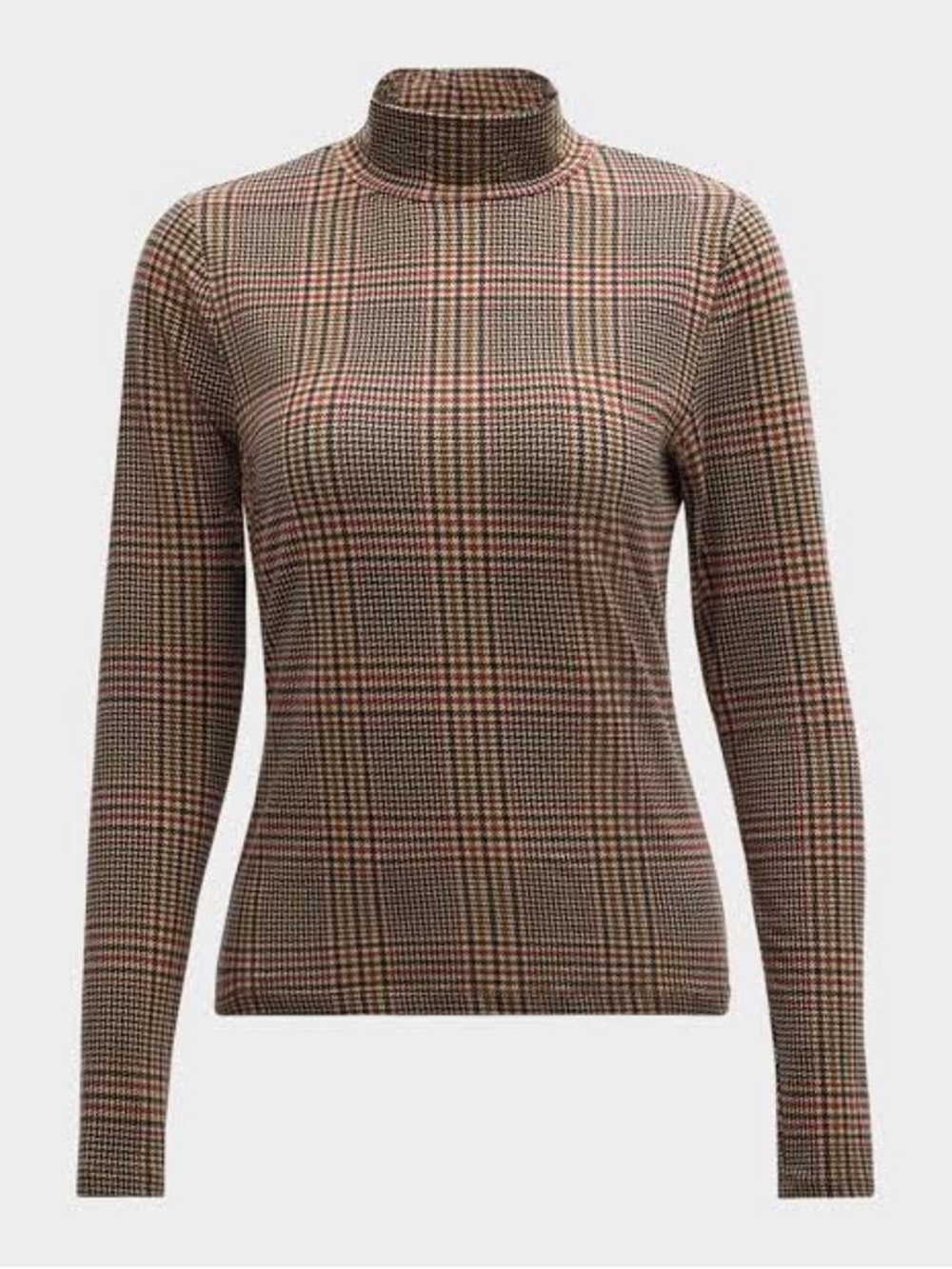 Veronica Beard Nate Plaid Mock-Neck Top size small